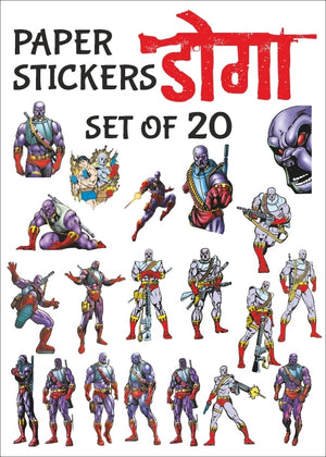 SET OF 20 PAPER STICKERS OF DOGA