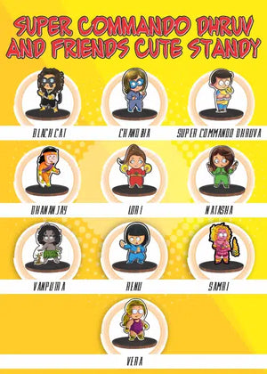 SUPER COMMANDO DHRUVA AND FRIENDS CUTE STANDY SET 1